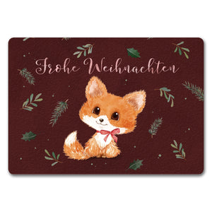 Baby Fuchs Fußmatte in 35x50 cm mit Spruch Willkommen