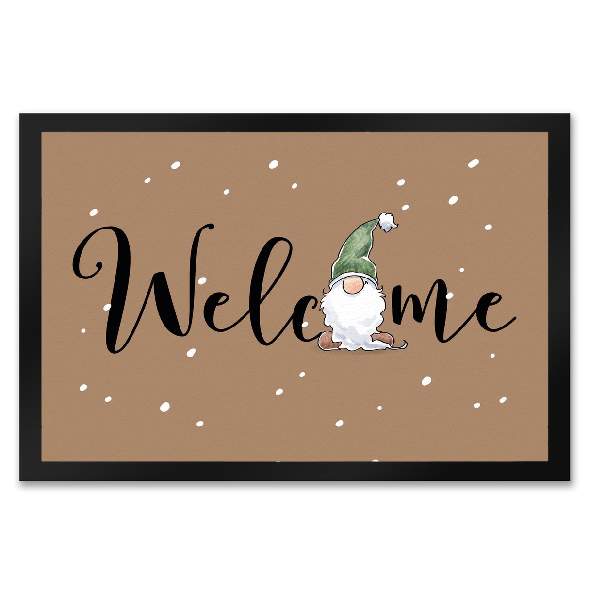Welcome Fußmatte in 35x50 cm mit bärtigem Wichtel