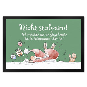 Nicht stolpern Fußmatte in 35x50 cm mit Weihnachtswichtel