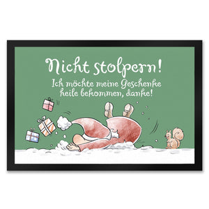Nicht stolpern Fußmatte in 35x50 cm mit Weihnachtswichtel