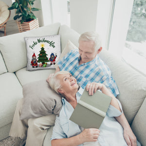 Weihnachtswichtel Kissen mit Spruch Frohe Weihnachten
