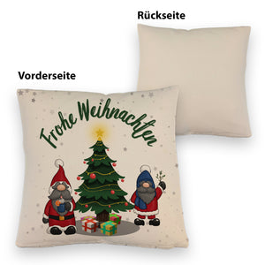 Weihnachtswichtel Kissen mit Spruch Frohe Weihnachten