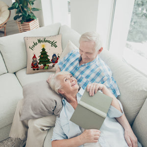 Weihnachtswichtel Kissen mit Spruch Frohe Weihnachten