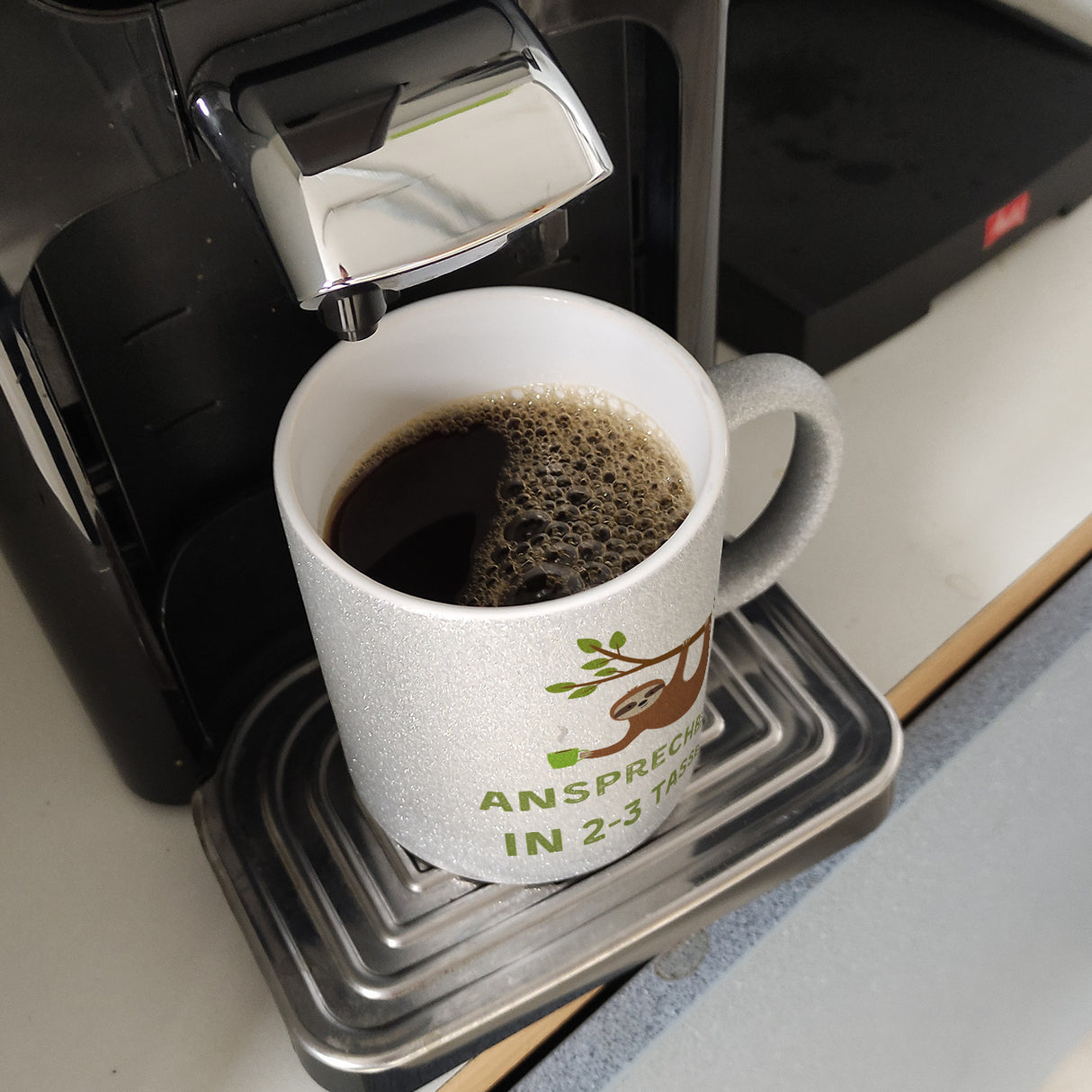 Faultier mit Kaffee Kaffeebecher mit Spruch Ansprechbar in 2-3 Tassen