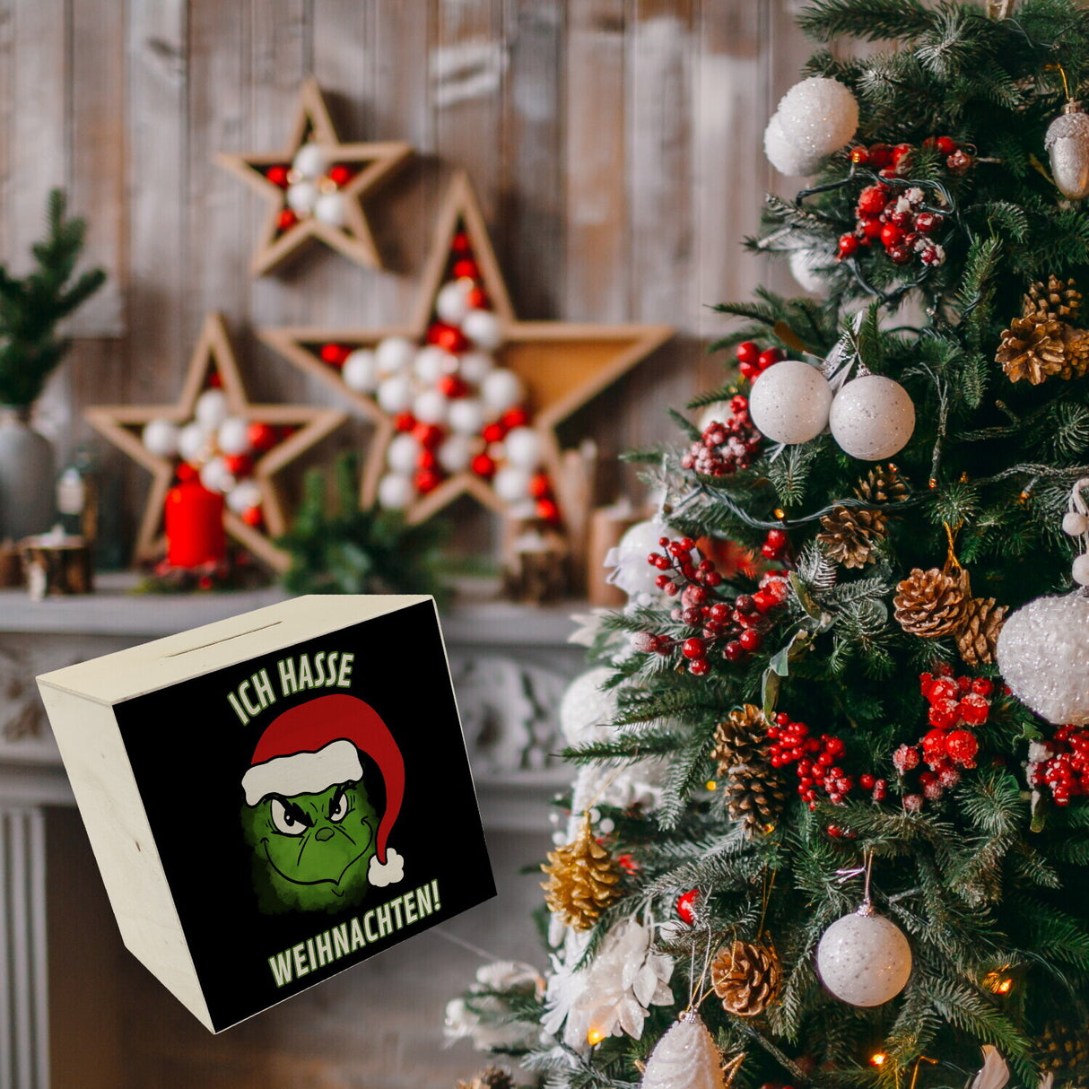 Ich hasse Weihnachten Spardose mit Spruch