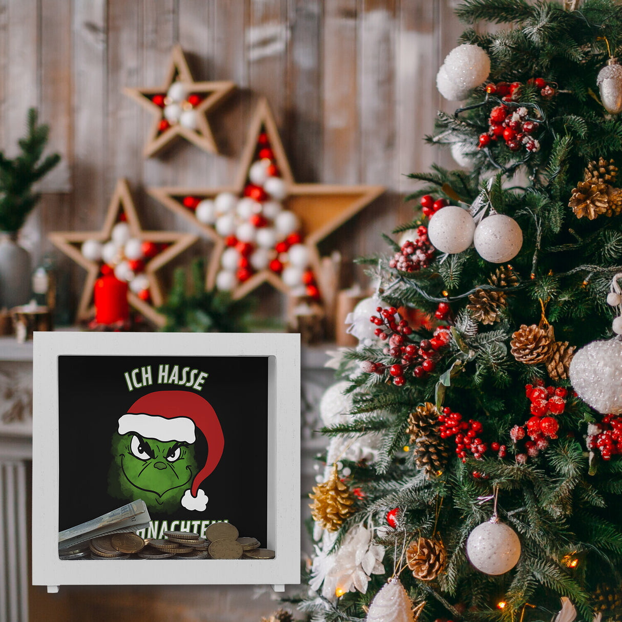Ich hasse Weihnachten Spardose mit Spruch
