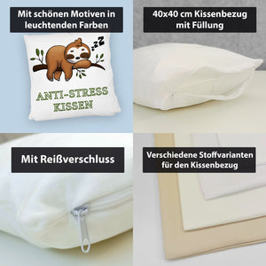 Anti-Stress Kissen mit schlafendem Faultier