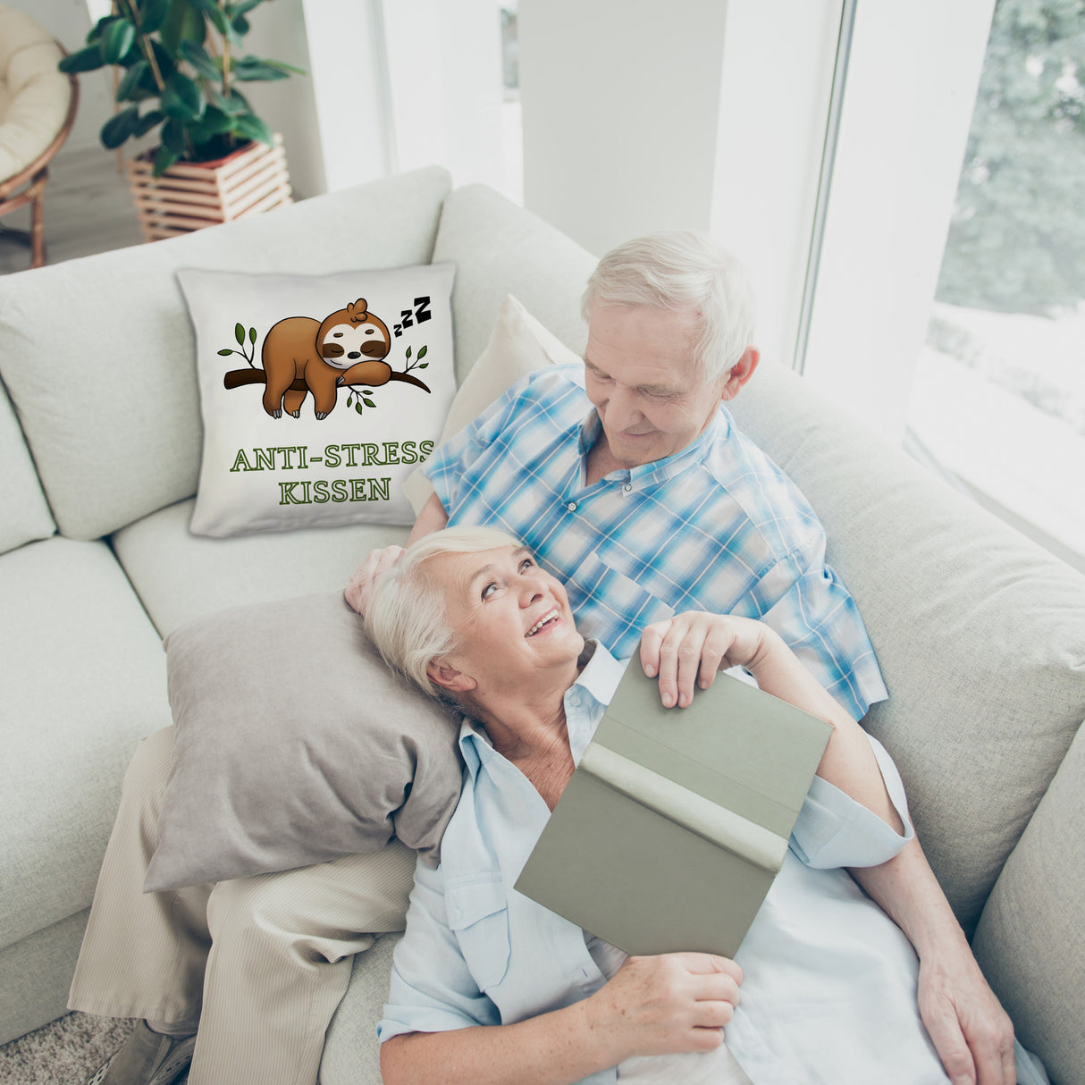 Anti-Stress Kissen mit schlafendem Faultier