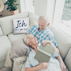 Ich muss gar nix Kissen mit Spruch