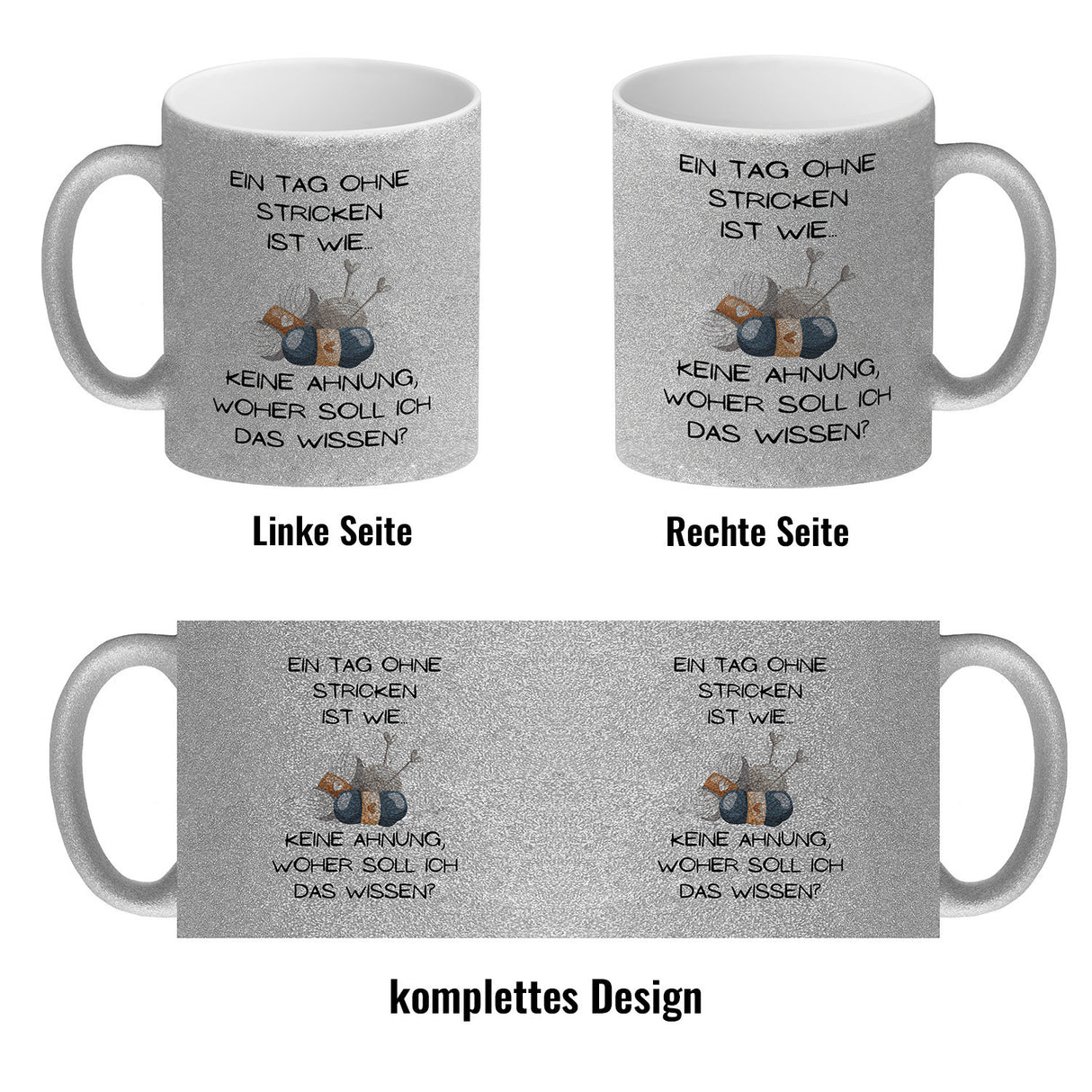 Einen Tag ohne Stricken Kaffeebecher mit Spruch
