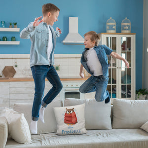 Kleine Frostbeule Kissen mit Spruch niedlicher Eule