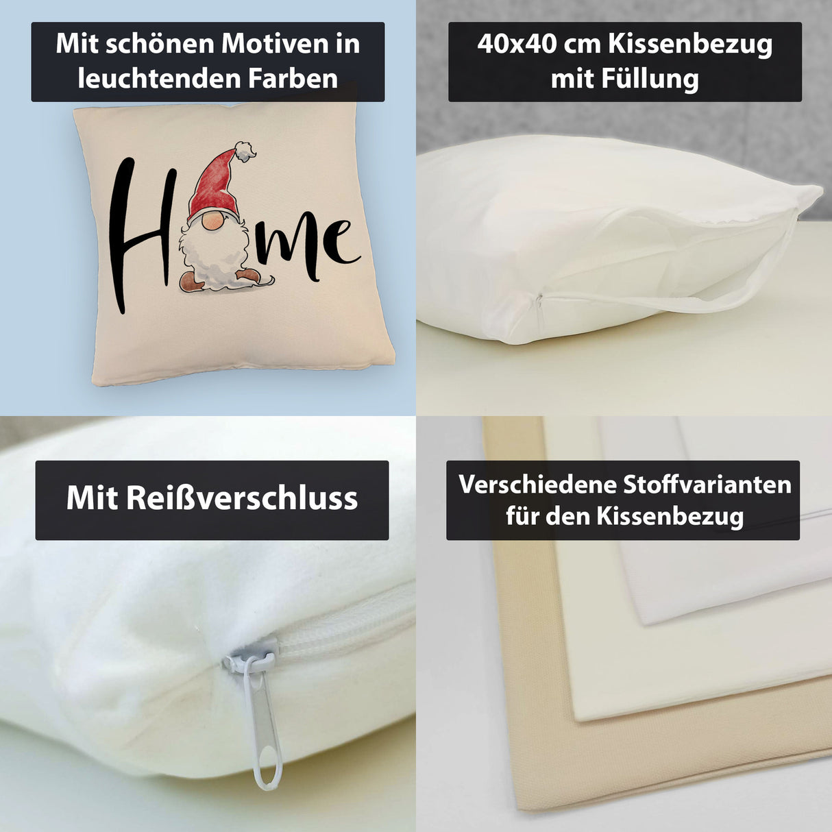 Home Kissen mit bärtigem Wichtel