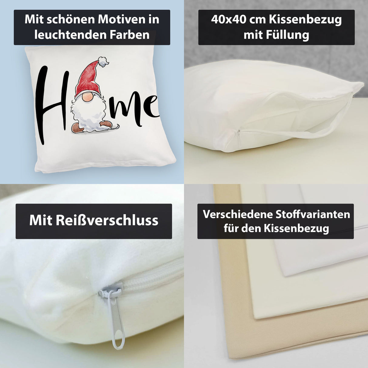 Home Kissen mit bärtigem Wichtel