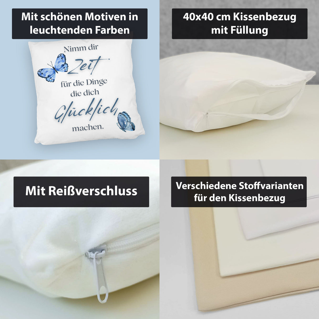 Nimm dir Zeit Kissen mit Spruch