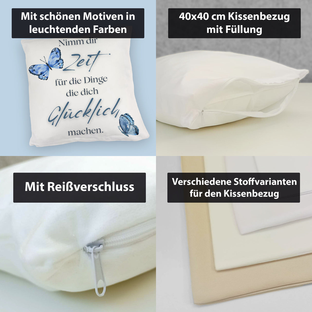 Nimm dir Zeit Kissen mit Spruch