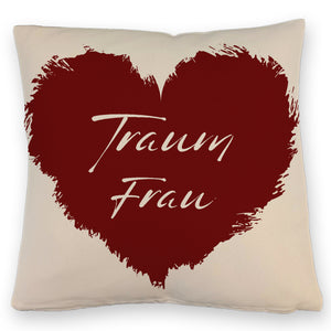 Traumfrau Kissen mit rotem Herz