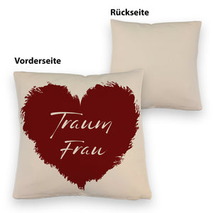 Traumfrau Kissen mit rotem Herz