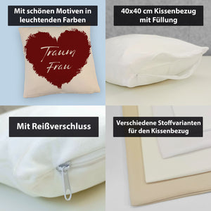 Traumfrau Kissen mit rotem Herz