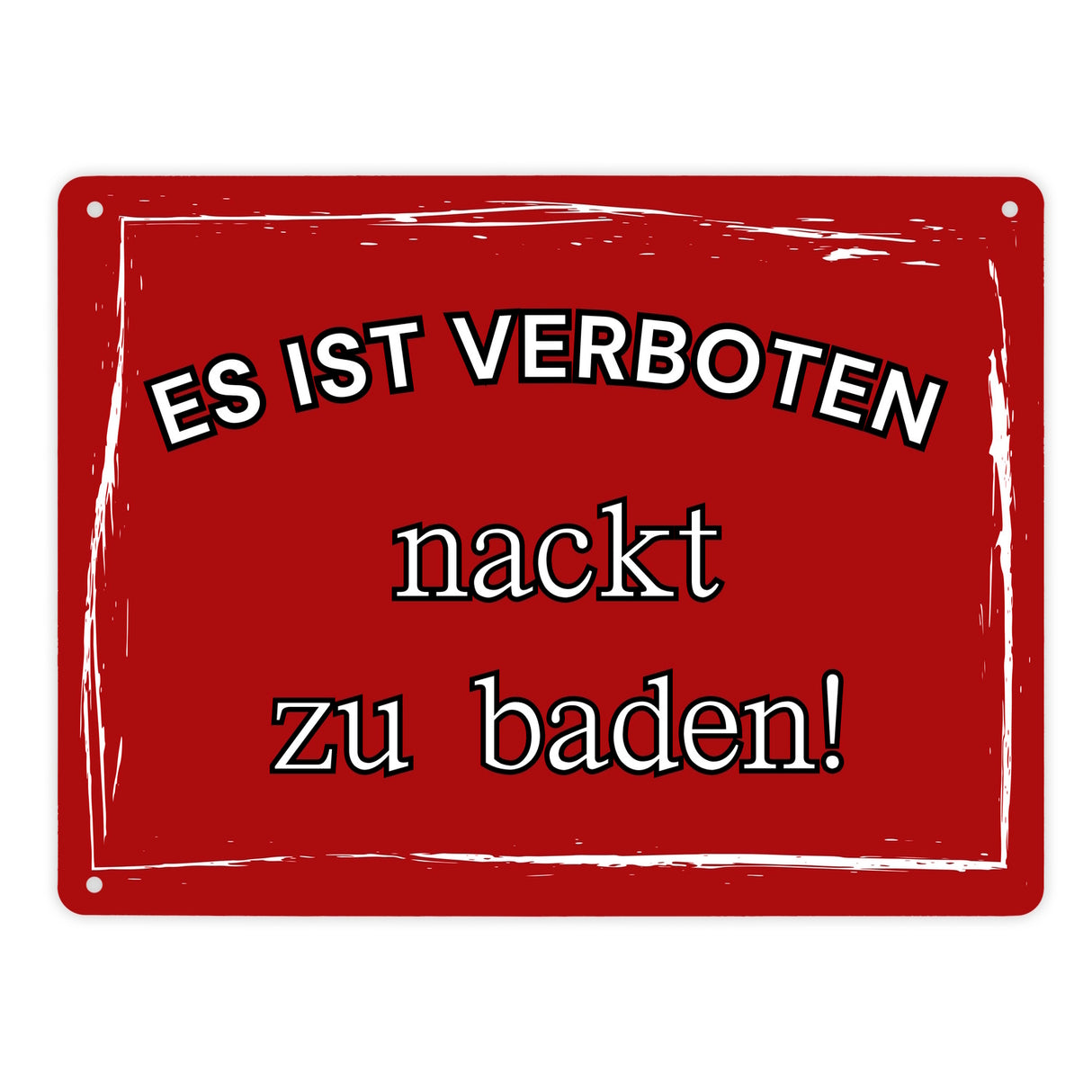 Es ist verboten nackt zu baden Metallschild in 15x20 cm