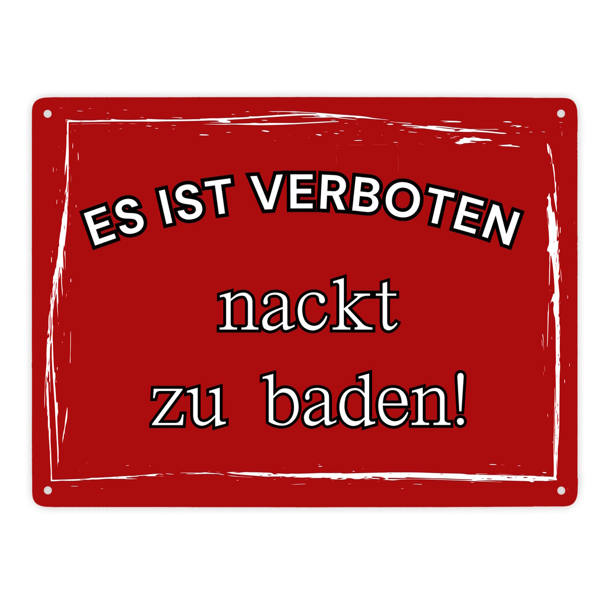Es ist verboten nackt zu baden Metallschild in 15x20 cm