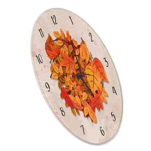 Herbstblätter Wanduhr