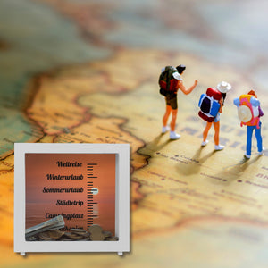 Urlaubsziele Spardose mit Spruch