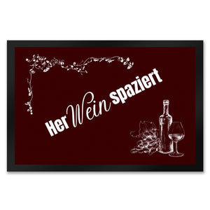 Wein Fußmatte in 35x50 cm mit Spruch Herweinspaziert