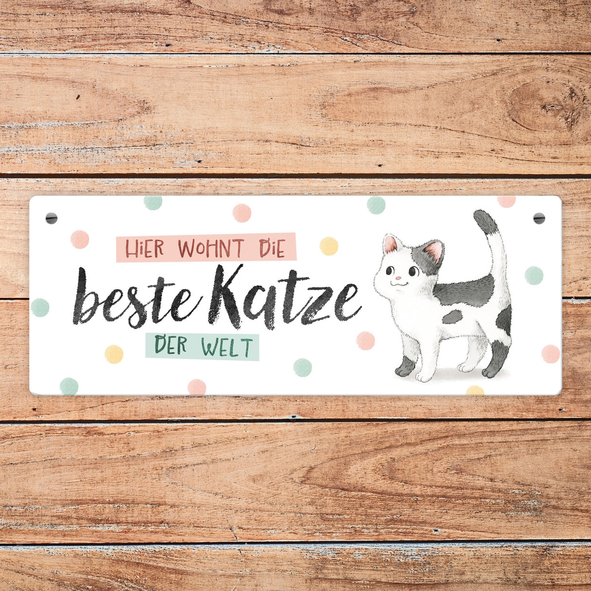 Beste Katze der Welt Metallschild mit oranger Katze und Spruch