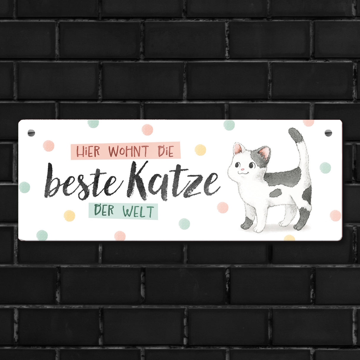 Beste Katze der Welt Metallschild mit oranger Katze und Spruch