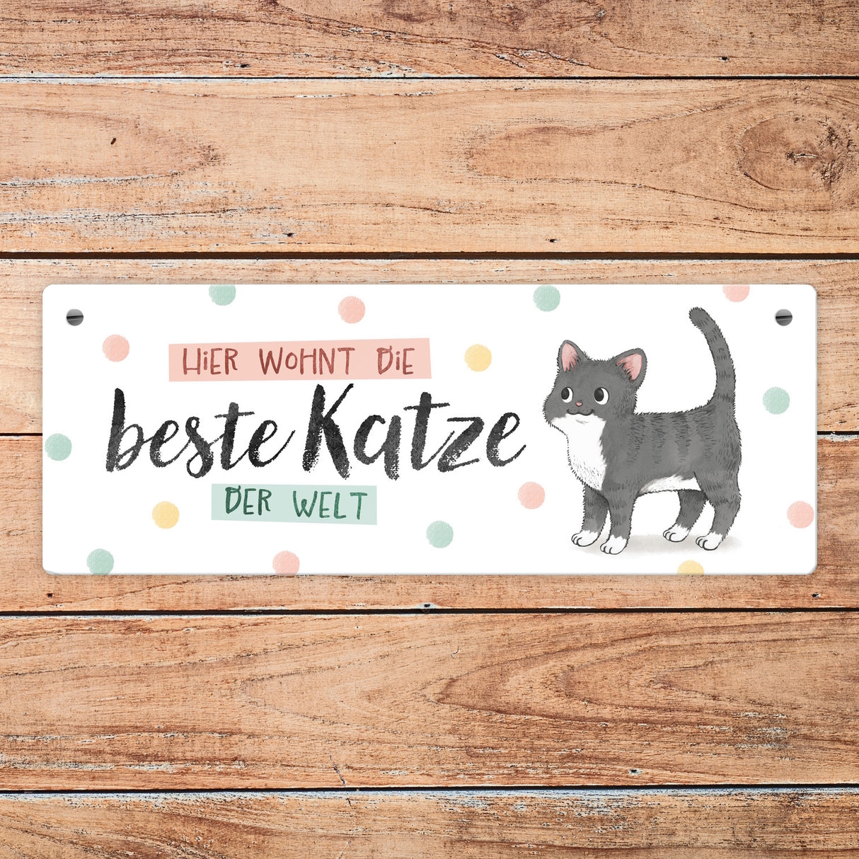 Beste Katze der Welt Metallschild mit oranger Katze und Spruch