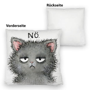 Genervte Katze Kissen mit Spruch Nö