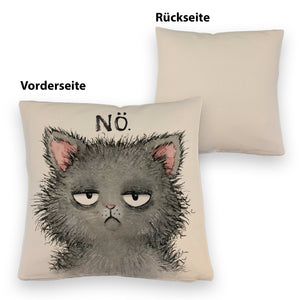 Genervte Katze Kissen mit Spruch Nö