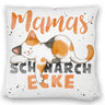 Orange Katze Kissen mit Spruch Mamas Schnarchecke
