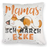 Orange Katze Kissen mit Spruch Mamas Schnarchecke