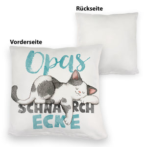 Orange Katze Kissen mit Spruch Mamas Schnarchecke
