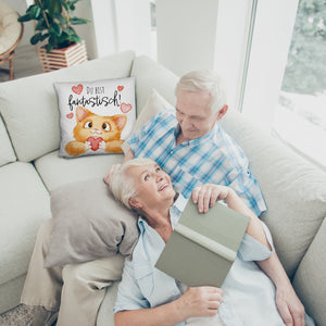 Katze Kissen mit Spruch Du bist fantastisch