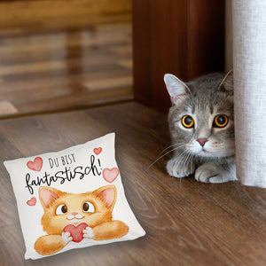 Katze Kissen mit Spruch Du bist fantastisch