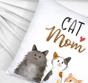 Cat Mom Kissen mit Spruch