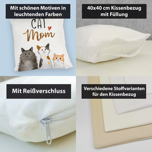 Cat Mom Kissen mit Spruch