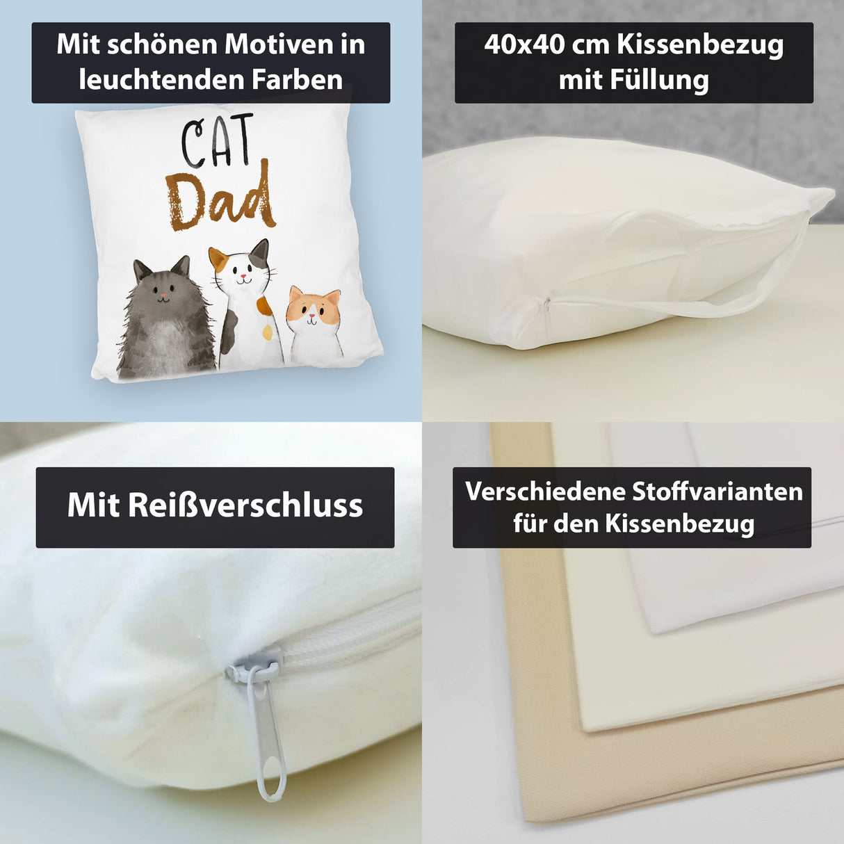 Cat Mom Kissen mit Spruch
