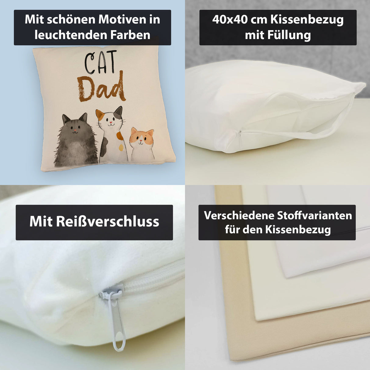 Cat Mom Kissen mit Spruch
