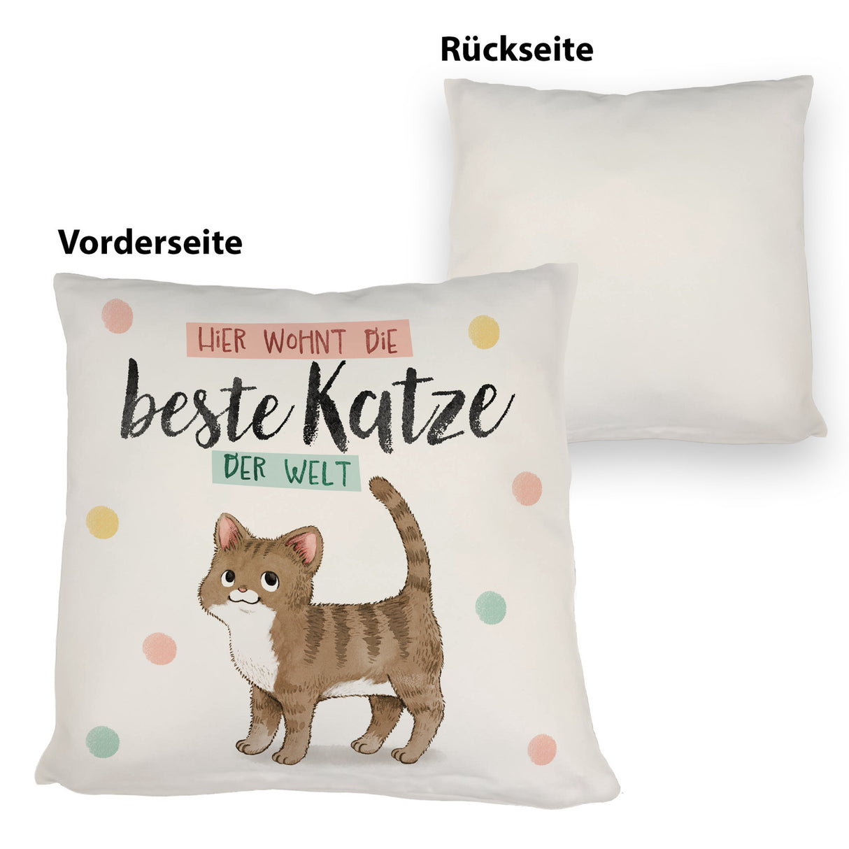 Beste Katze der Welt Kissen mit oranger Katze Katze und Spruch