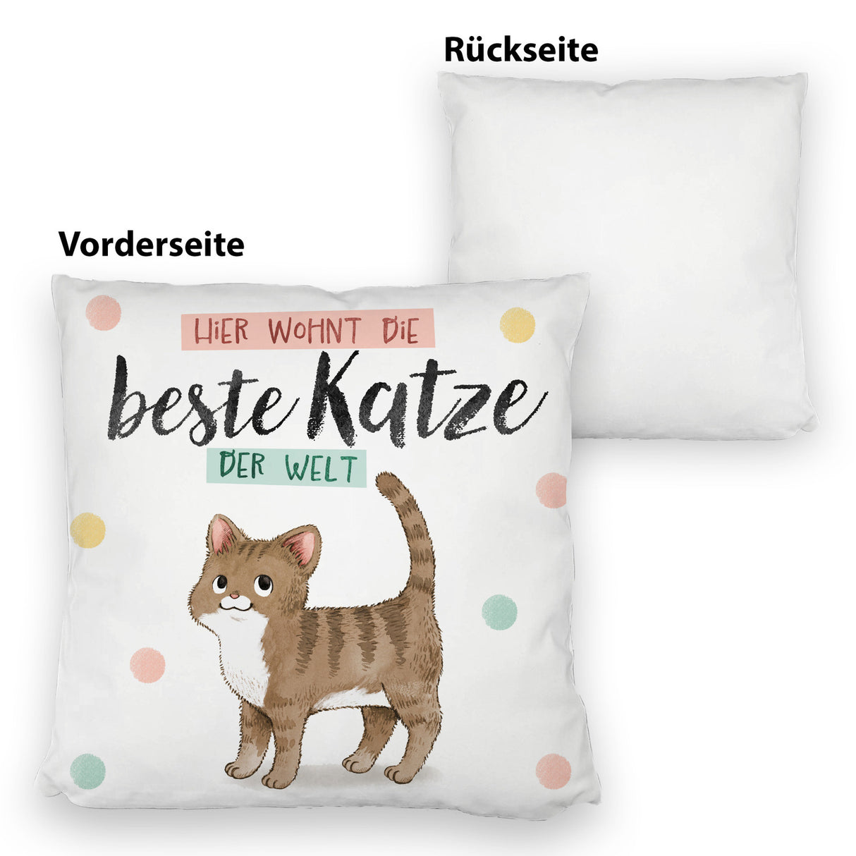 Beste Katze der Welt Kissen mit oranger Katze Katze und Spruch