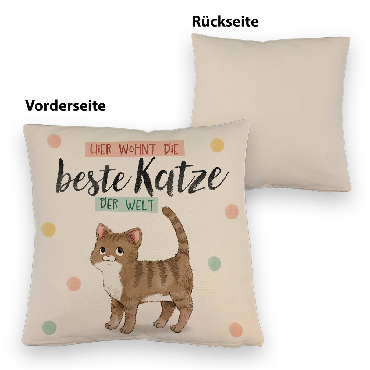 Beste Katze der Welt Kissen mit oranger Katze Katze und Spruch
