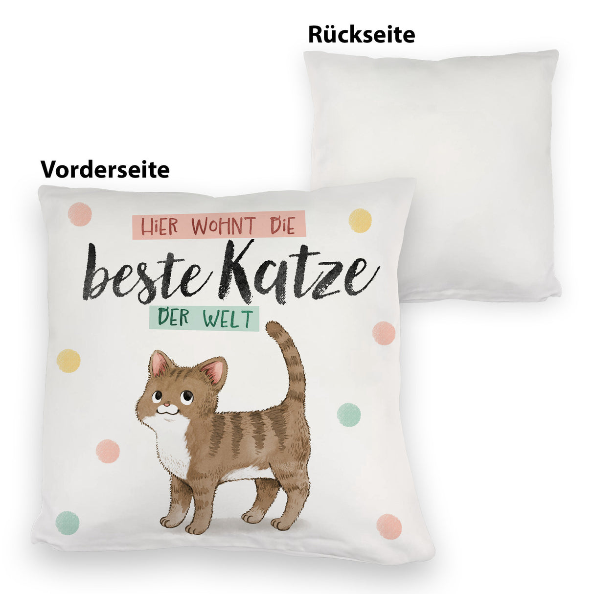 Beste Katze der Welt Kissen mit oranger Katze Katze und Spruch