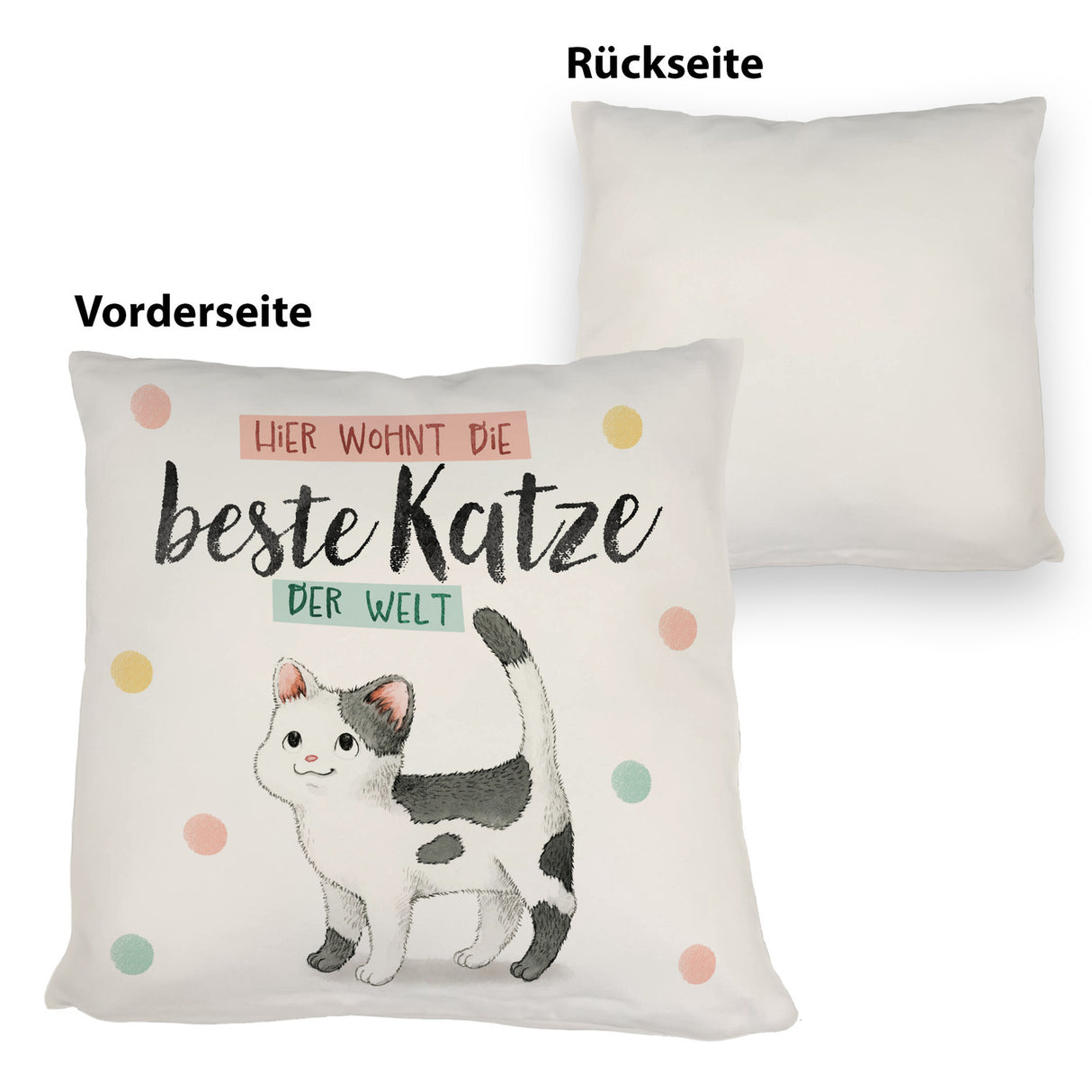 Beste Katze der Welt Kissen mit oranger Katze Katze und Spruch