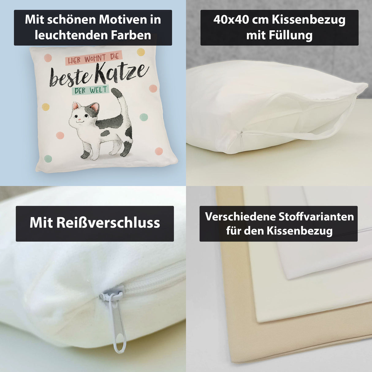 Beste Katze der Welt Kissen mit oranger Katze Katze und Spruch