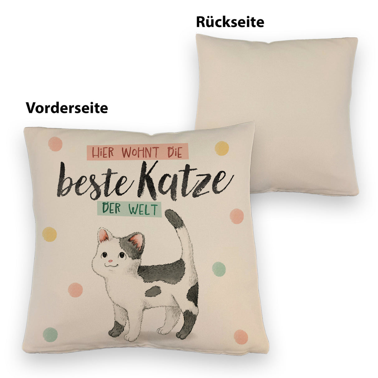 Beste Katze der Welt Kissen mit oranger Katze Katze und Spruch