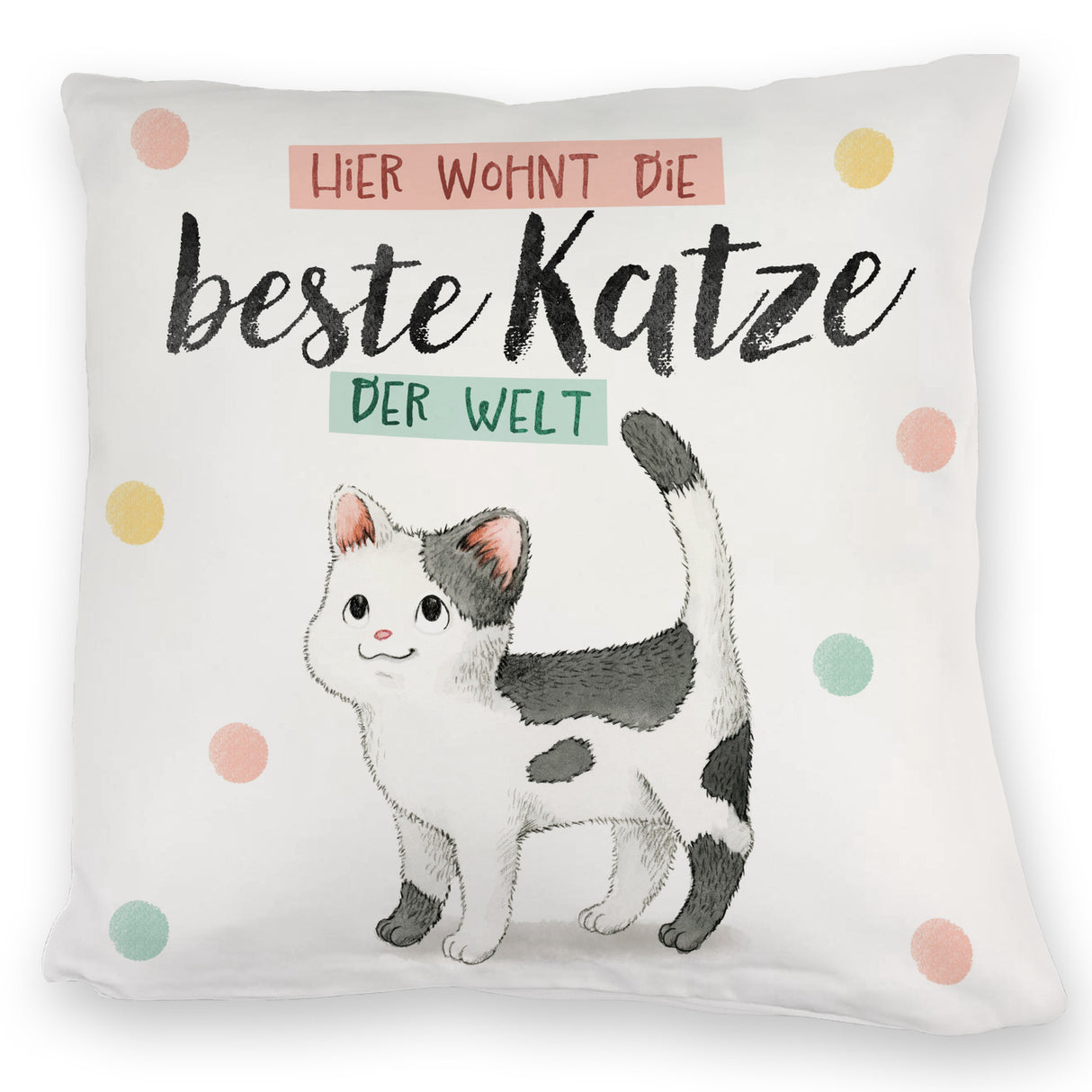 Beste Katze der Welt Kissen mit oranger Katze Katze und Spruch