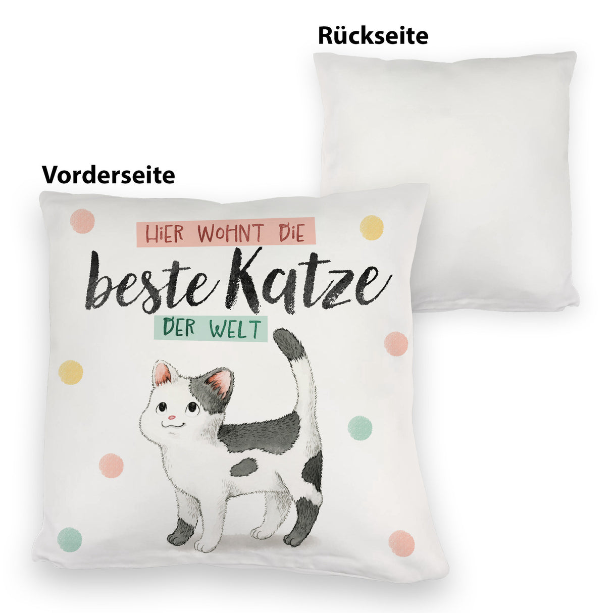 Beste Katze der Welt Kissen mit oranger Katze Katze und Spruch